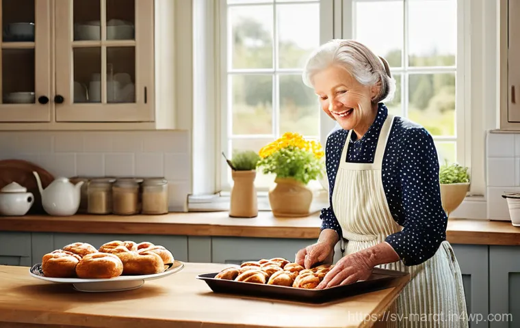향기 마케팅과 감정의 연결고리 - **"Cozy Swedish Kitchen, Scent of Freshly Baked Goods"**
    A heartwarming scene inside a rustic, y...